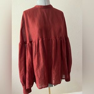 Silk linen blouse